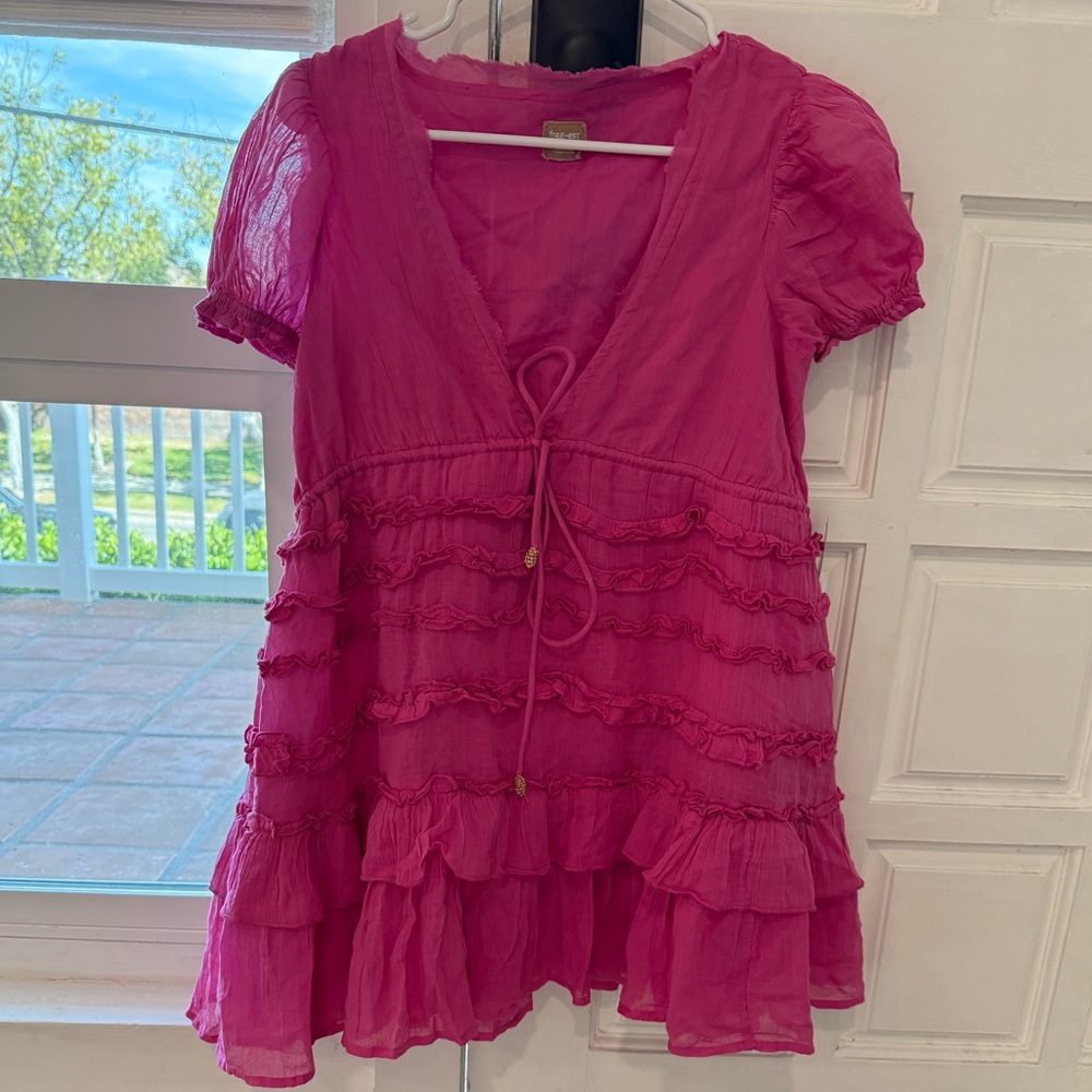 Free People Ruffle Tie-Front Tunic/dress XS